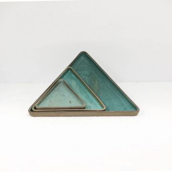 Hic Ceramics Set Of Three Handmade Triangle Plate, 4 of 6