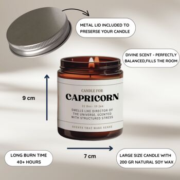 Capricorn Gifts Funny Capricorn Zodiac Candle, 3 of 7