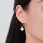 Sterling Silver Hammered Disks And Circle Dangle Drop Earrings, thumbnail 5 of 11