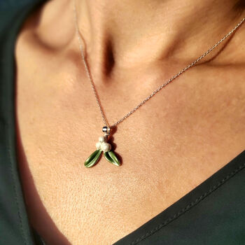 Mistletoe Christmas Pendant Necklace, 2 of 6