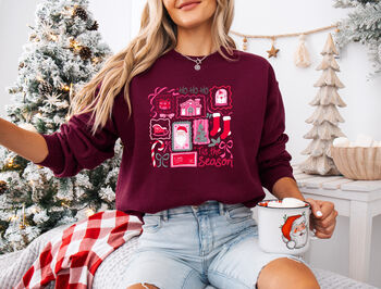 Tis The Season Christmas Holiday Collage Sweatshirt, 5 of 7