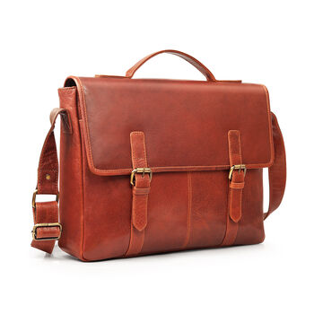 Men's Leather Rugged Satchel Bag Briefcase Gift, 10 of 10