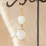 White Moonstone Double Gemstone Dangle Earrings, thumbnail 7 of 12