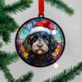 Cavapoo In Santa Hat Suncatcher Decoration, thumbnail 4 of 6