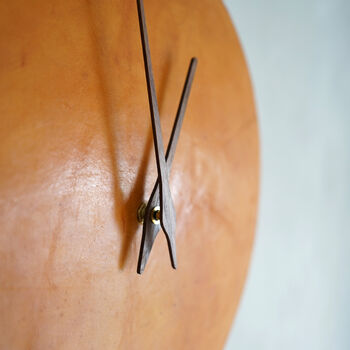 Modern Brown Leather Wall Clock, 2 of 7