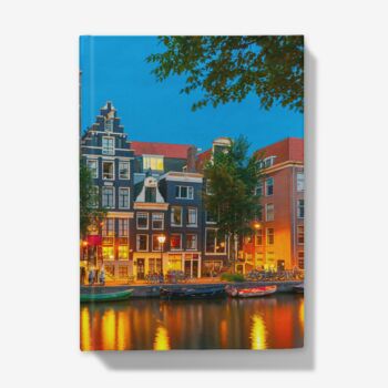 A5 Hardback Notebook Featuring An Amsterdam Night View, 4 of 4