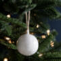 Crackled Glaze White Bauble Set Of Three, thumbnail 1 of 2