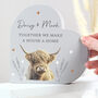 Personalised Highland Cow Wooden Heart Ornament – Gift For The Home, thumbnail 2 of 5
