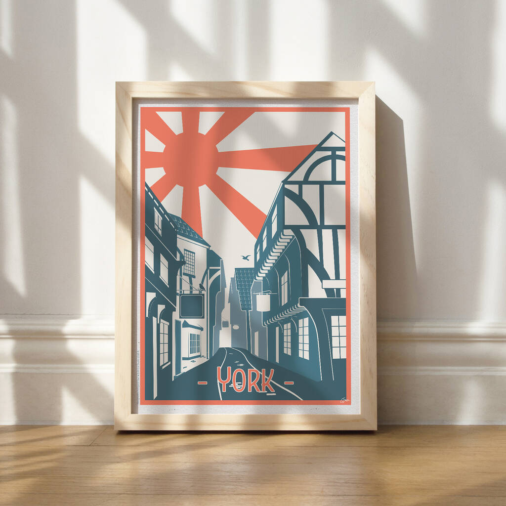 York Travel Print By Daft Cat Studio | notonthehighstreet.com