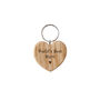 Send With Love 'World's Best Mum' Oak Heart Keyring, thumbnail 2 of 2