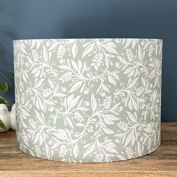 Oxford Green Botanical Leaves Drum Lampshades, 8 of 9