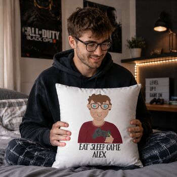 Personalised Gaming Cushion Gift For Gamers, 6 of 11