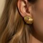 Wrapover Studs 18k Gold Plated Earrings, thumbnail 1 of 3