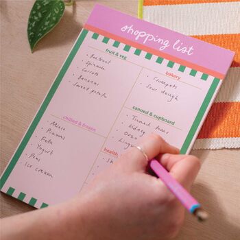 Weekly Shopping List Pad A5 | Cabana Stripe, 2 of 5