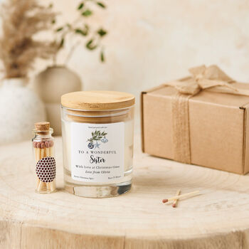 Personalised Christmas Candle Gift For Sister, 7 of 7