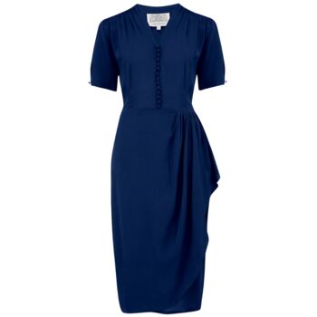 Mabel Dress In French Navy Vintage 1940s Style, 2 of 2