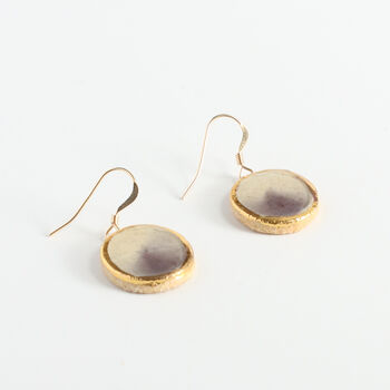 Ceramic, Glass And Gold Dusk Oval Drop Earrings, 2 of 4