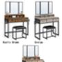 Dressing Table Set With Mirror, Stool, And Three Drawer, thumbnail 11 of 11