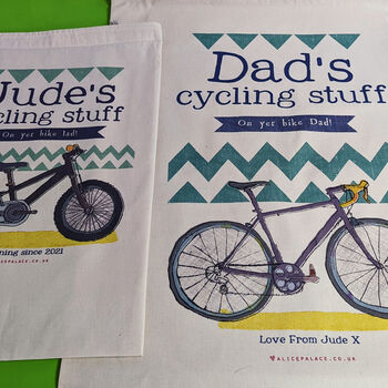 Personalised 'On Yer Bike' Cycling Storage Bag, 9 of 12
