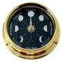 Prestige Solid Brass Moon Phase Clock, thumbnail 1 of 12