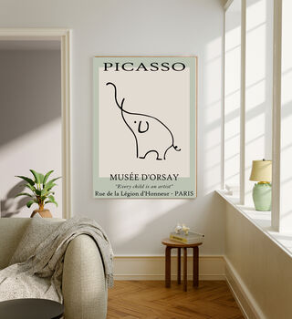 Picasso Green Elephant Art Print, 2 of 4