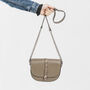 Snakeskin Brown Leather Saddle Bag With Chain, thumbnail 2 of 10