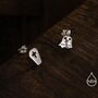 Mismatched Ghost And Coffin Stud Earrings In Sterling Silver, thumbnail 5 of 12
