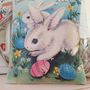 Easter Bunny Illustration Fabric Gift Pillow Decoration, thumbnail 2 of 4