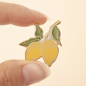 Lemon Enamel Pin Badge, 2 of 8