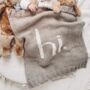 Hi Hand Knitted Baby Blanket, thumbnail 5 of 10