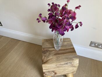 Solid Teak Root Square Chunky Table Stool – Natural Wood, 10 of 12