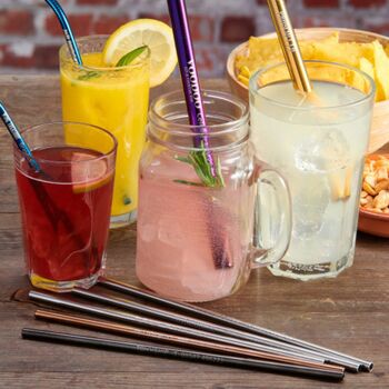 Birthday Gift Personalised Metal Drinking Straw, 2 of 12