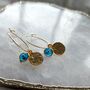 Hammered Coin Thin Hoop Earrings, thumbnail 9 of 9