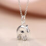 Tiny Sterling Silver Elephant Necklace, thumbnail 1 of 12