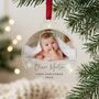Personalised Baby's 1st Christmas Circular Acrylic Hanging Decoration Bauble, thumbnail 1 of 2