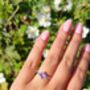 Square Amethyst Ring In Silver And Rose Gold Vermeil, thumbnail 7 of 12