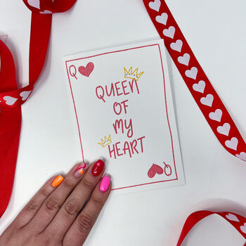 Anniversary Romantic Card 'Queen Of My Heart', 3 of 4