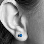 Fun Blue Fish Stud Titanium Earrings, thumbnail 1 of 4