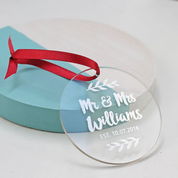 Personalised Mr And Mrs Foiled Decoration, 2 of 7