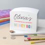 Personalised Colourful Wooden Money Box, thumbnail 4 of 8