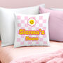 Personalised Pink Check Cushion For Girls’ Bedroom, thumbnail 1 of 4