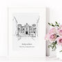 Framed Hand Drawn Wedding Venue Print, thumbnail 2 of 3