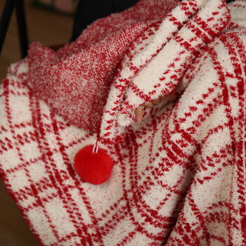 Cosy Red Check Snuggle Blanket, 2 of 10