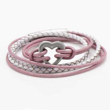 Woman's Personalised Metallic Pink Wrap Remembrance Urn Bracelet For Ashes, 2 of 12