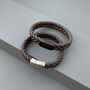 Mens Woven Leather Bracelet, thumbnail 6 of 6