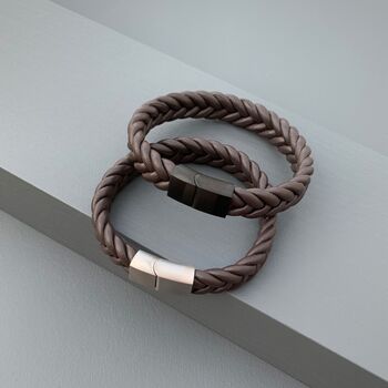 Mens Woven Leather Bracelet, 6 of 6