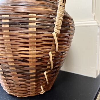 Vintage Wicker Urn Basket Vase, 6 of 6