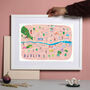 Map Of Dublin City, Ireland Illustrated Art Print, thumbnail 1 of 4