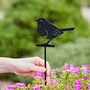 Recycled Metal Robin Silhouette Garden Stake, thumbnail 1 of 5