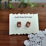 Handmade Ceramic Earrings Studs Gold Plated Findings, thumbnail 5 of 11